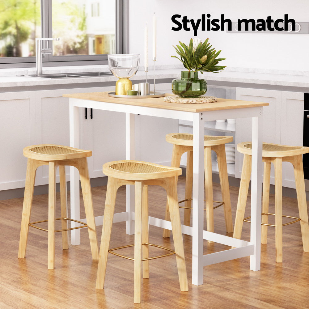 Artiss Bar Table and Stools Set Dining Desk Kitchen Chairs Cafe Pub - Image 4