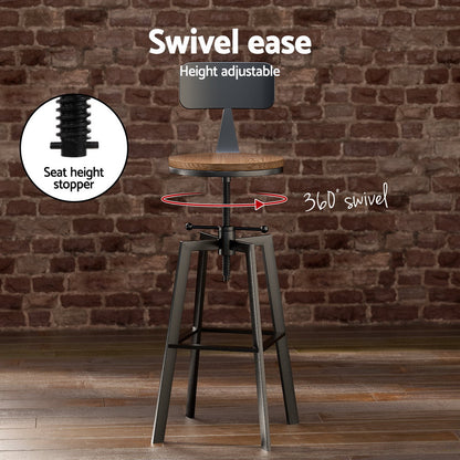 Artiss Bar Table and Stools Set Dining Desk Industrial Kitchen Chairs Cafe Pub - Image 5
