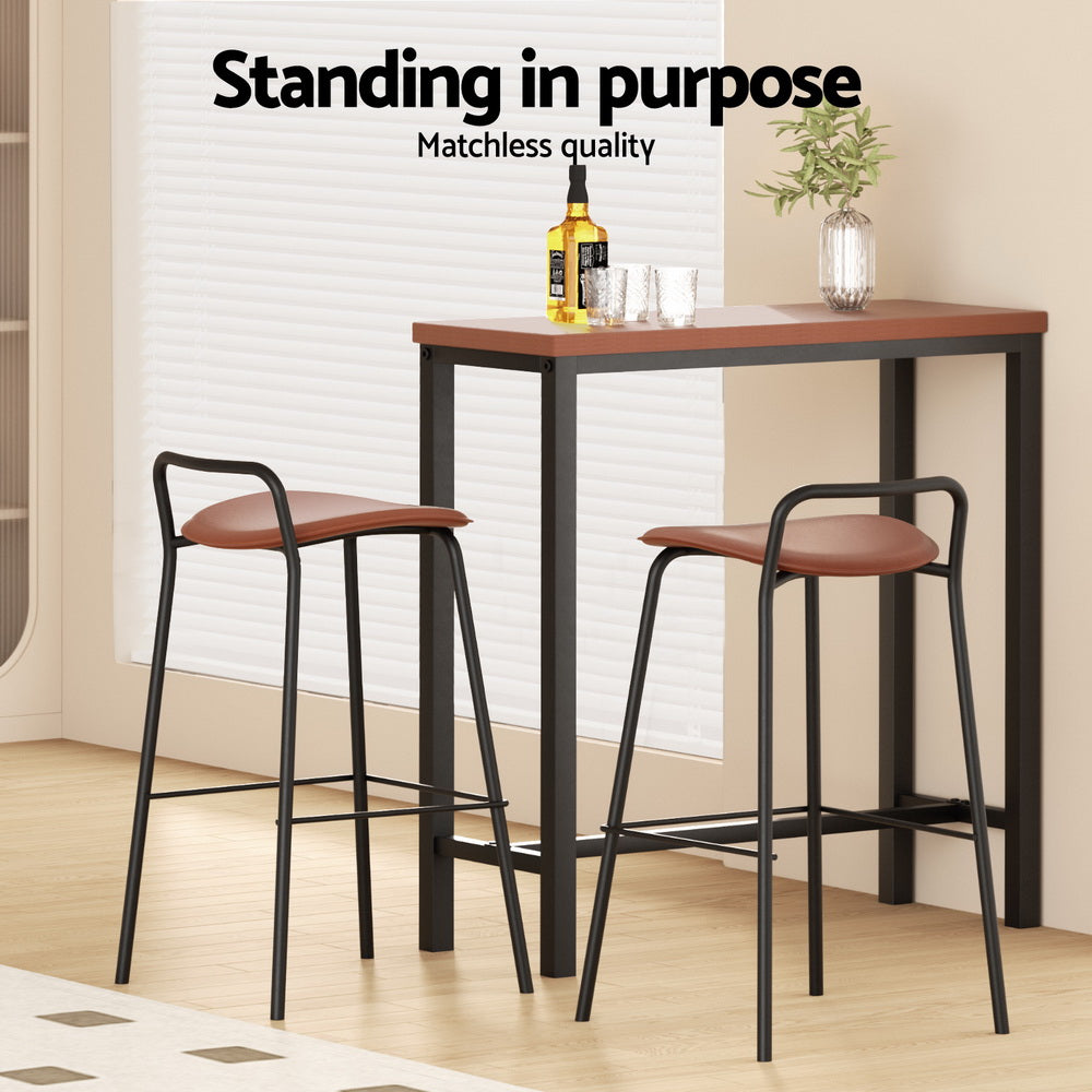 Artiss Bar Table and Stools Set Dining Desk Kitchen Chairs Cafe Pub - Image 4
