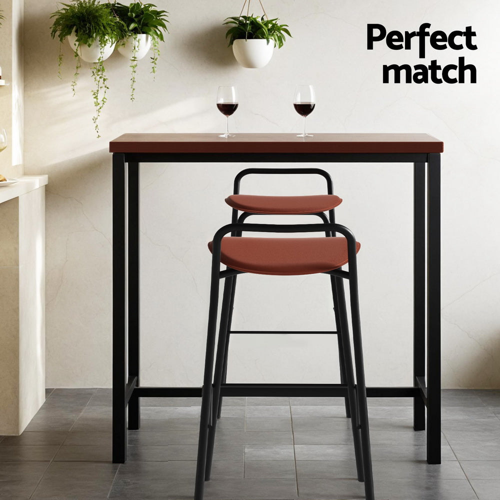 Artiss Bar Table and Stools Set Dining Desk Kitchen Chairs Cafe Pub - Image 5