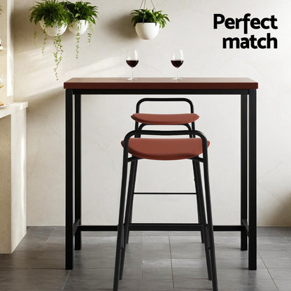 Artiss Bar Table and Stools Set Dining Desk Kitchen Chairs Cafe Pub - Image 5