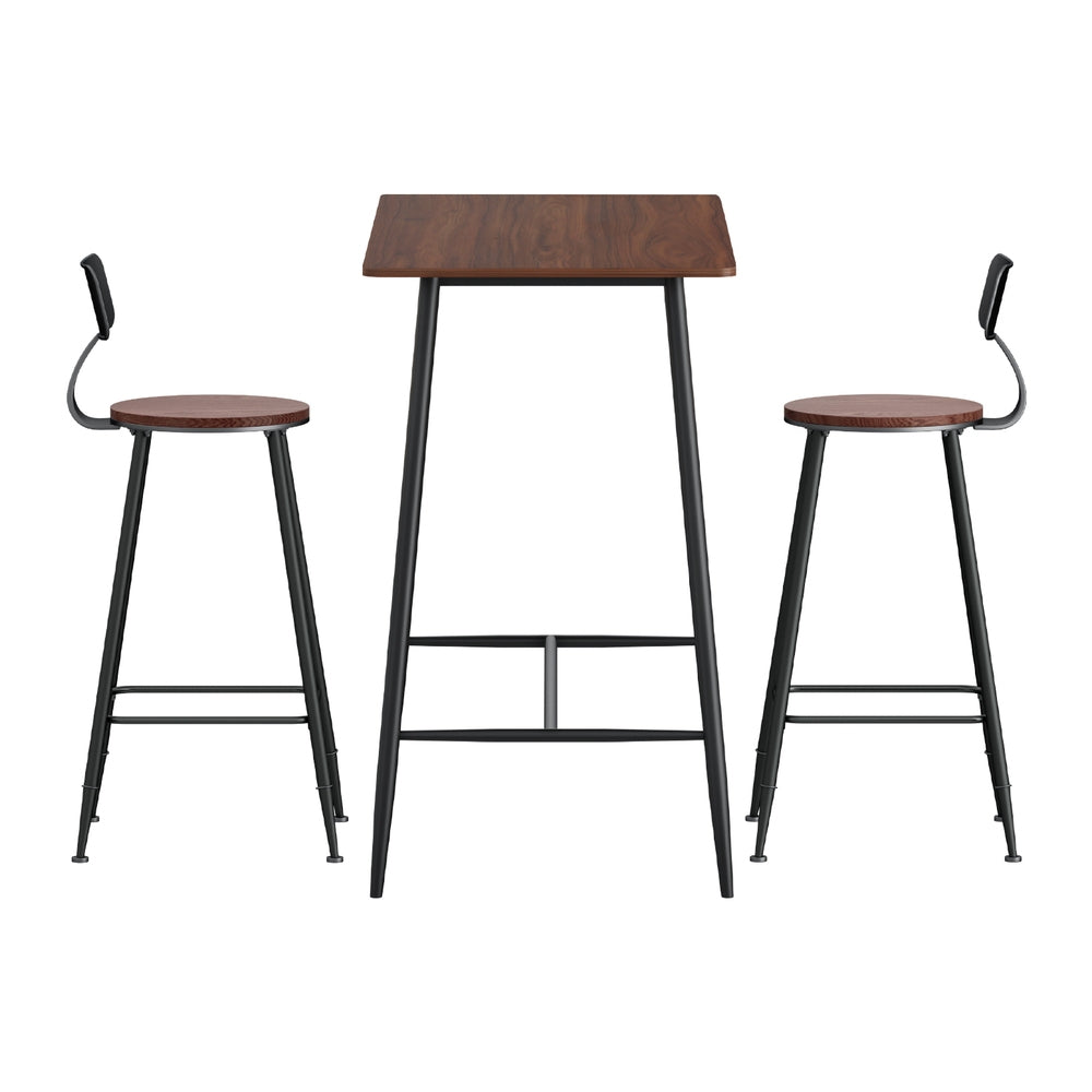 Artiss Bar Table and Stools Set Dining Desk Kitchen Chairs Cafe Pub - Image 3