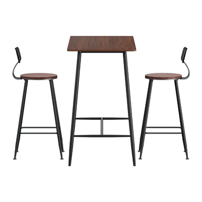 Artiss Bar Table and Stools Set Dining Desk Kitchen Chairs Cafe Pub - Image 3