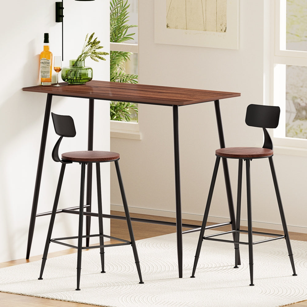 Artiss Bar Table and Stools Set Dining Desk Kitchen Chairs Cafe Pub - Image 7