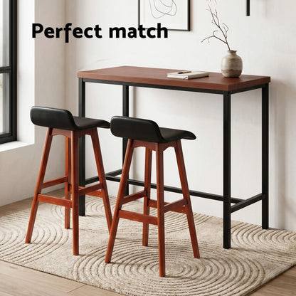 Artiss 3Pcs Bar Table and Stools Set Dining Desk Kitchen Chairs Cafe Pub Wood - Image 6