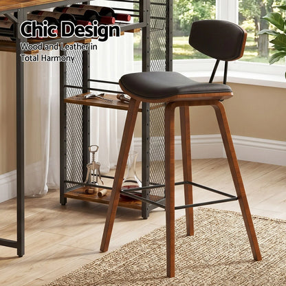 Artiss 3PCS Bar Table and Stools Set Dining Table Solid Wood Kitchen Chairs Cafe Pub - Image 6