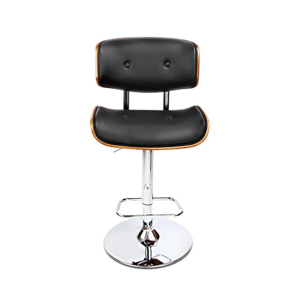 Artiss Bar Stools Gas Lift Leather Black - Image 3