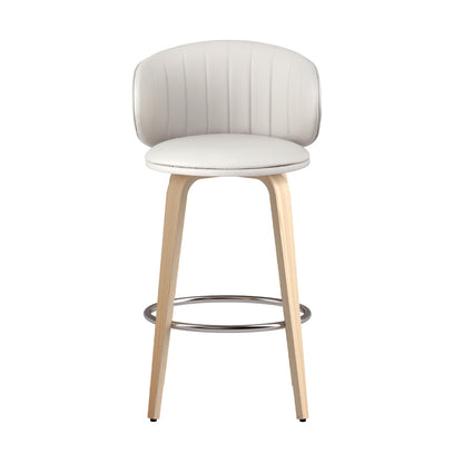 4x Artiss Bar Stools Dining Chairs Contoured Leather Wood Stool - Image 3