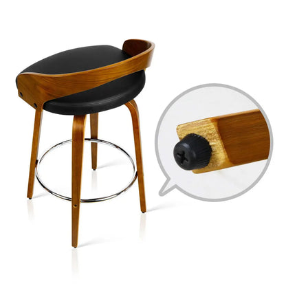 Artiss 2x Bar Stools Swivel Seat Curving Backrest - Image 5