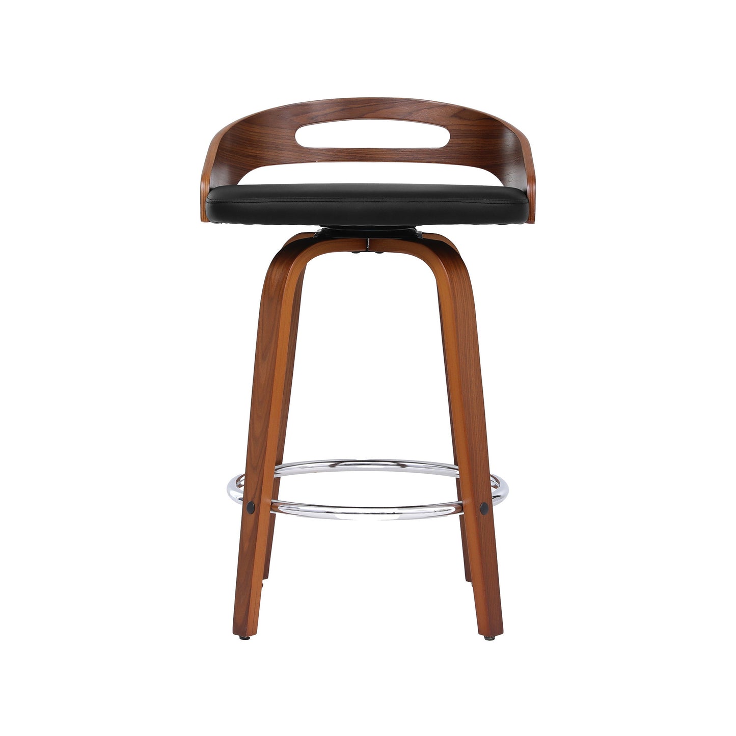 Artiss 2x Bar Stools Swivel Dining Chairs Low Back Counter Seat PU Cushion - Image 3