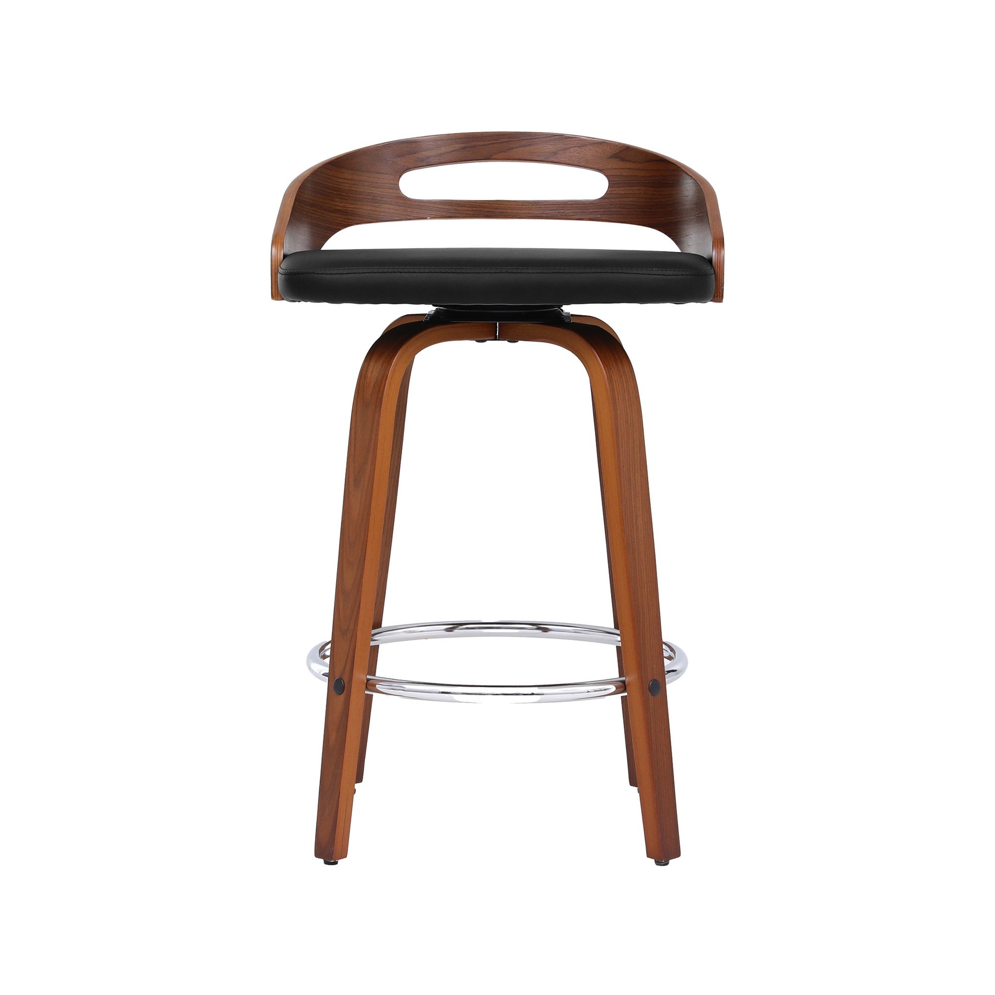 Artiss 2x Bar Stools Swivel Dining Chairs Low Back Counter Seat PU Cushion - Image 3
