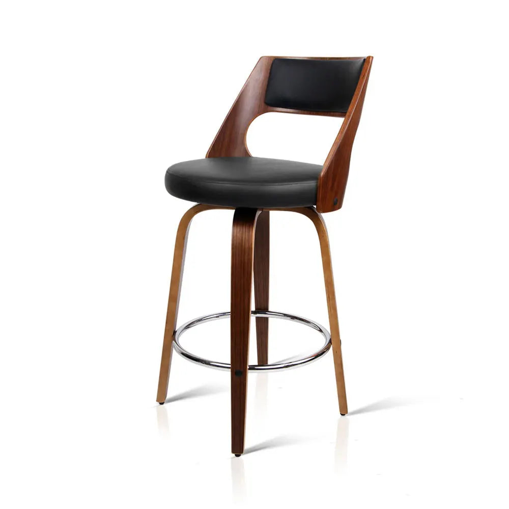 Artiss 2x Bar Stools Swivel Leather Chair 65cm - Image 4