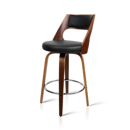 Artiss 2x Bar Stools Swivel Leather Chair 65cm - Image 4