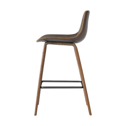 Artiss Bar Stools Kitchen Counter Barstools Leather Wooden Chairs x2 - Image 4