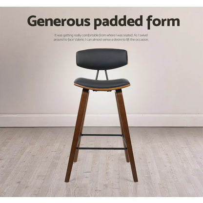 Artiss 2x Bar Stools Leather Padded w/Backrest - Image 8