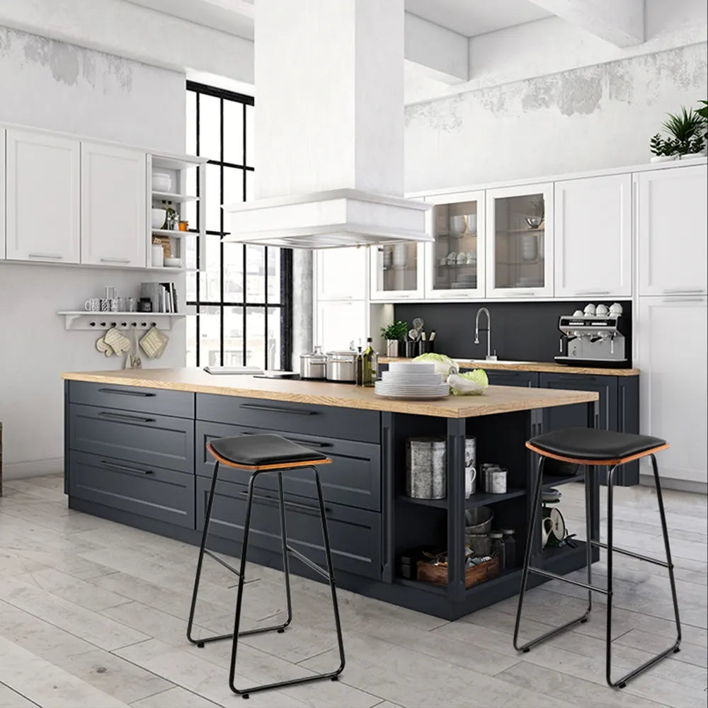 Artiss Bar Stools Kitchen Counter Stools Metal Chairs x2 - Image 4