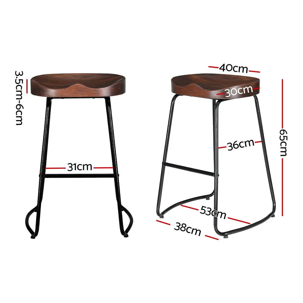 Artiss 2x Bar Stools Tractor Seat 65cm - Image 2