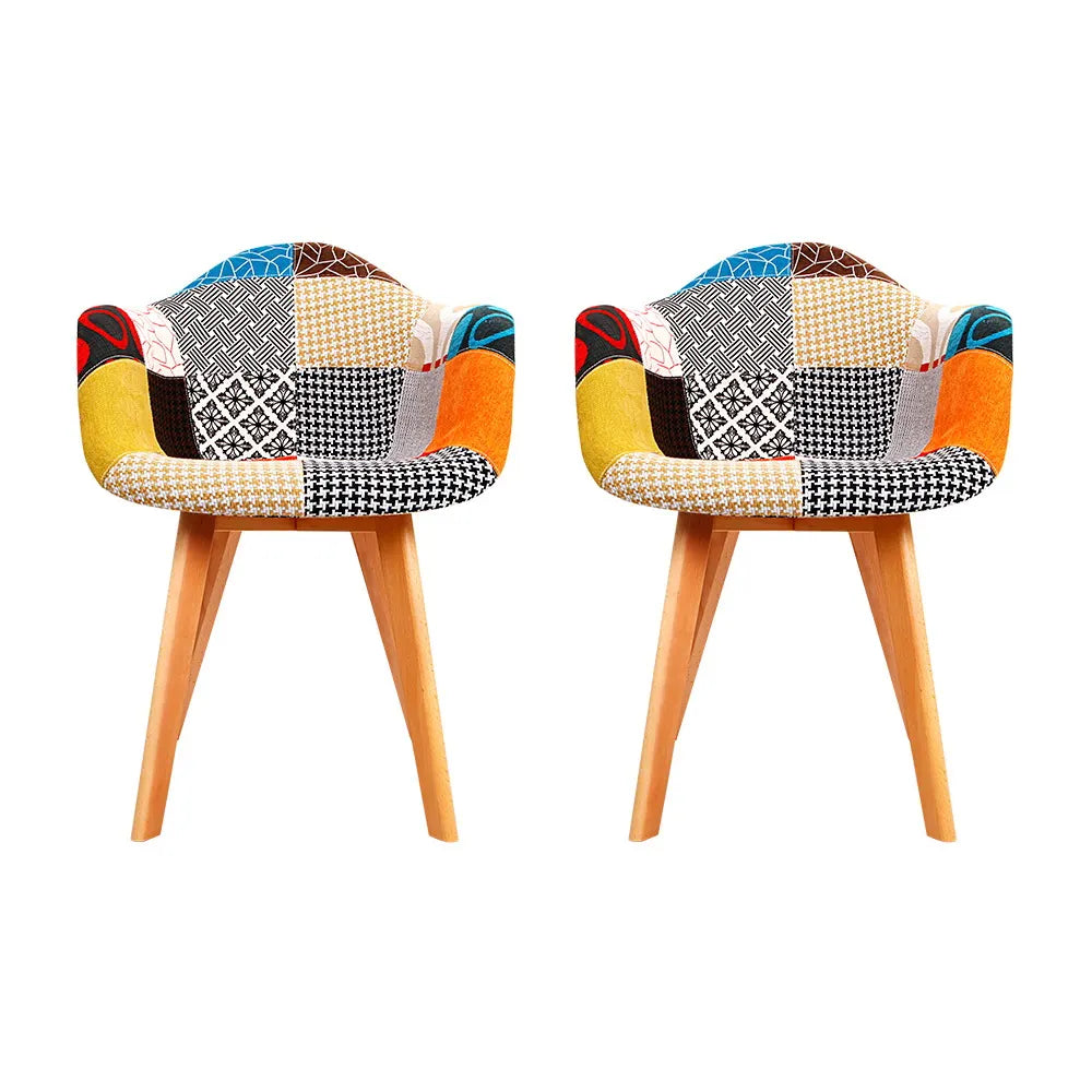 Artiss Dining Chairs Set of 2 Fabric Retro Replica DSW - Image 3