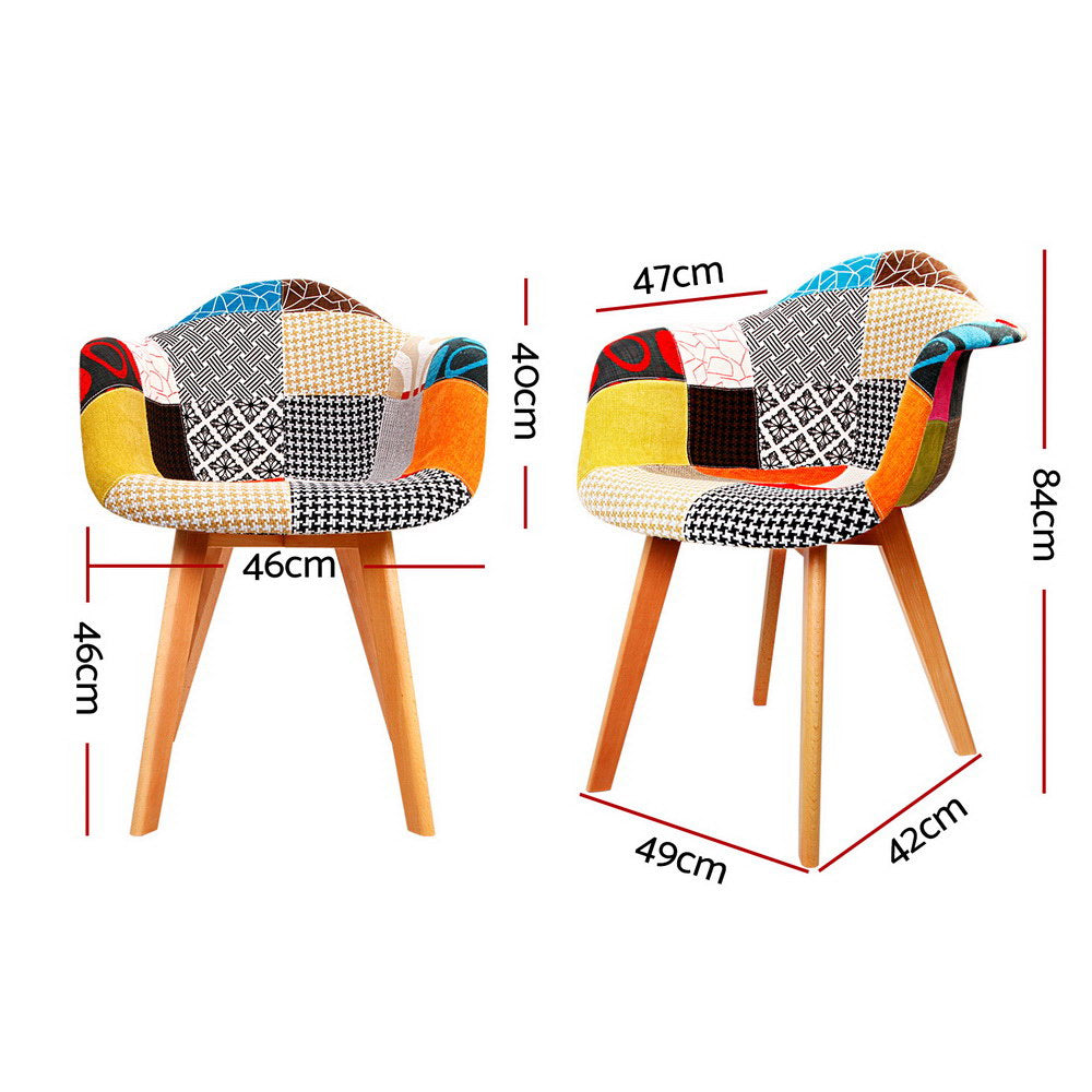 Artiss Dining Chairs Set of 4 Fabric Retro Replica DSW - Image 2