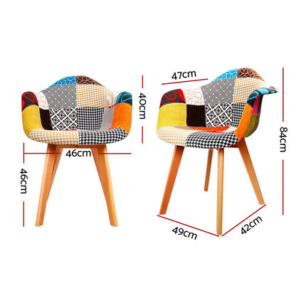 Artiss Dining Chairs Set of 4 Fabric Retro Replica DSW - Image 2