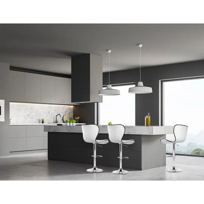 Artiss 2x Bar Stools Gas Lift Leather Seat White - Image 6