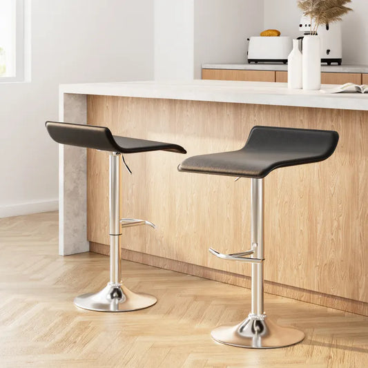 Artiss 2x Bar Stools Adjustable Gas Lift Chairs Black