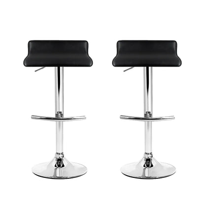 Artiss 2x Bar Stools Adjustable Gas Lift Chairs Black - Image 3