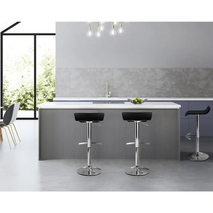 Artiss 2x Bar Stools Adjustable Gas Lift Chairs Black - Image 6