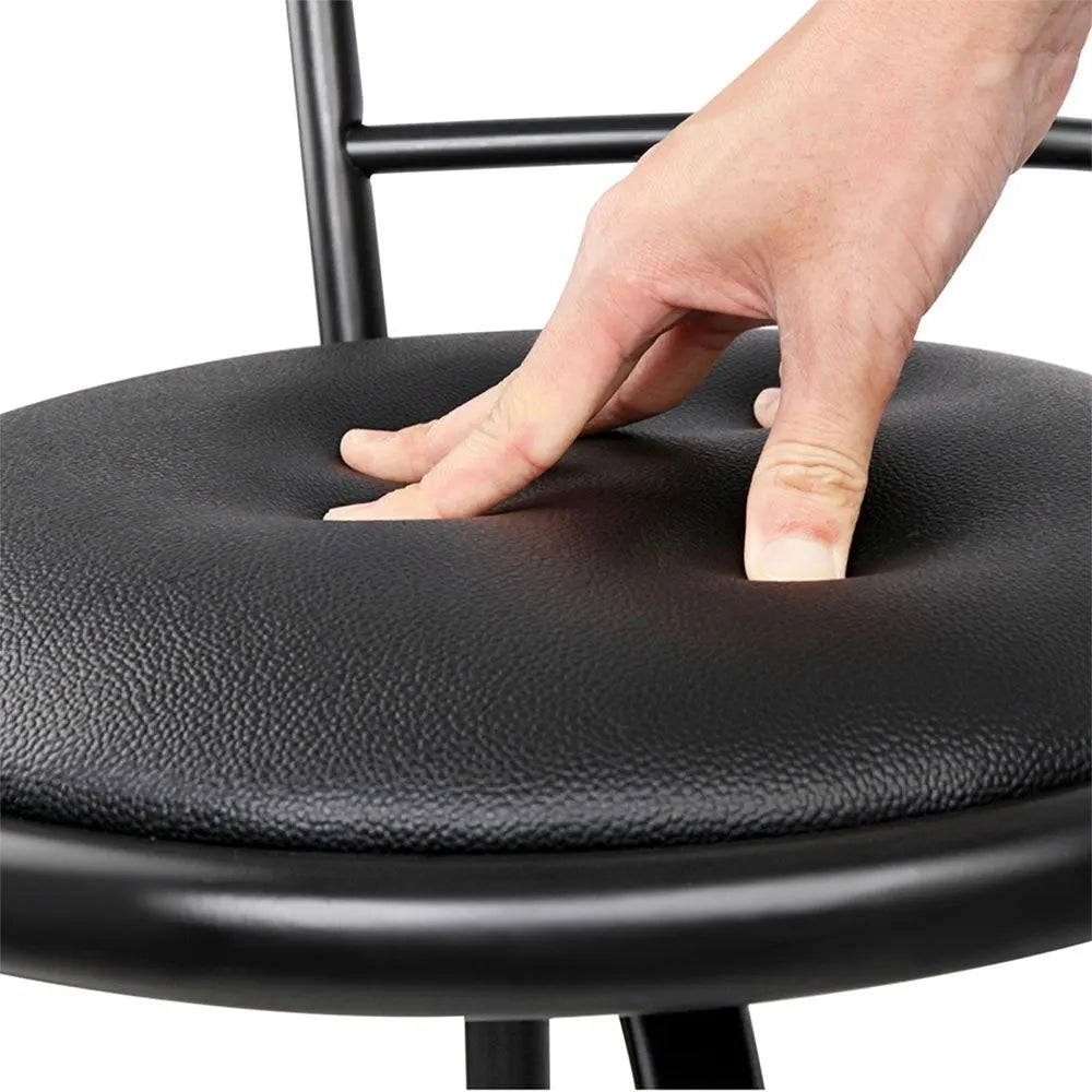 Artiss 2x Bar Stools Swivel Leather Padded Metal - Image 5
