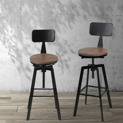 Artiss Bar Stools Kitchen Counter Chairs Vintage Metal Chairs - Image 7