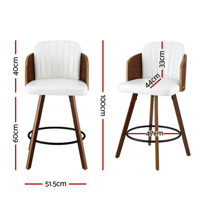 Artiss Wooden Bar Stools Swivel Kitchen Counter Stool Chair 58cm Seat Height - Image 2