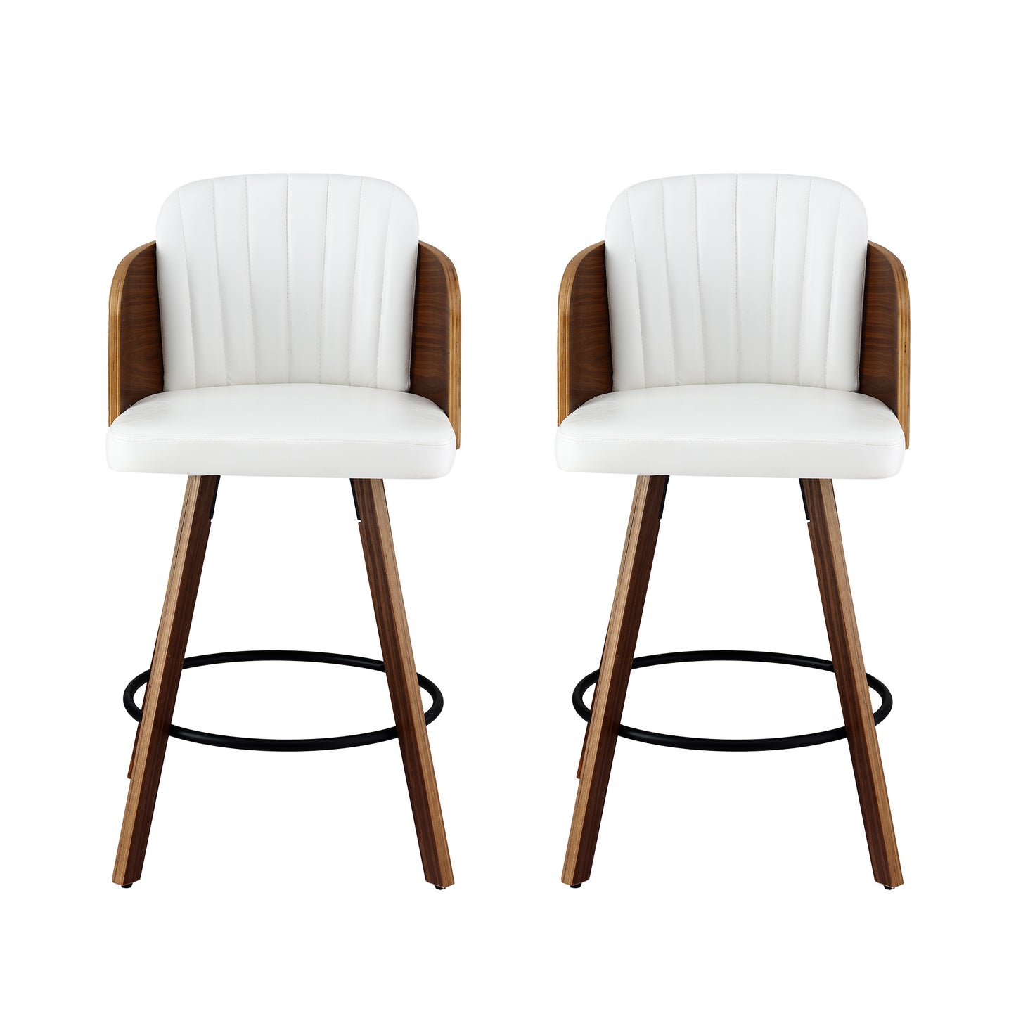 Artiss Wooden Bar Stools Swivel Kitchen Counter Stool Chair 58cm Seat Height - Image 3