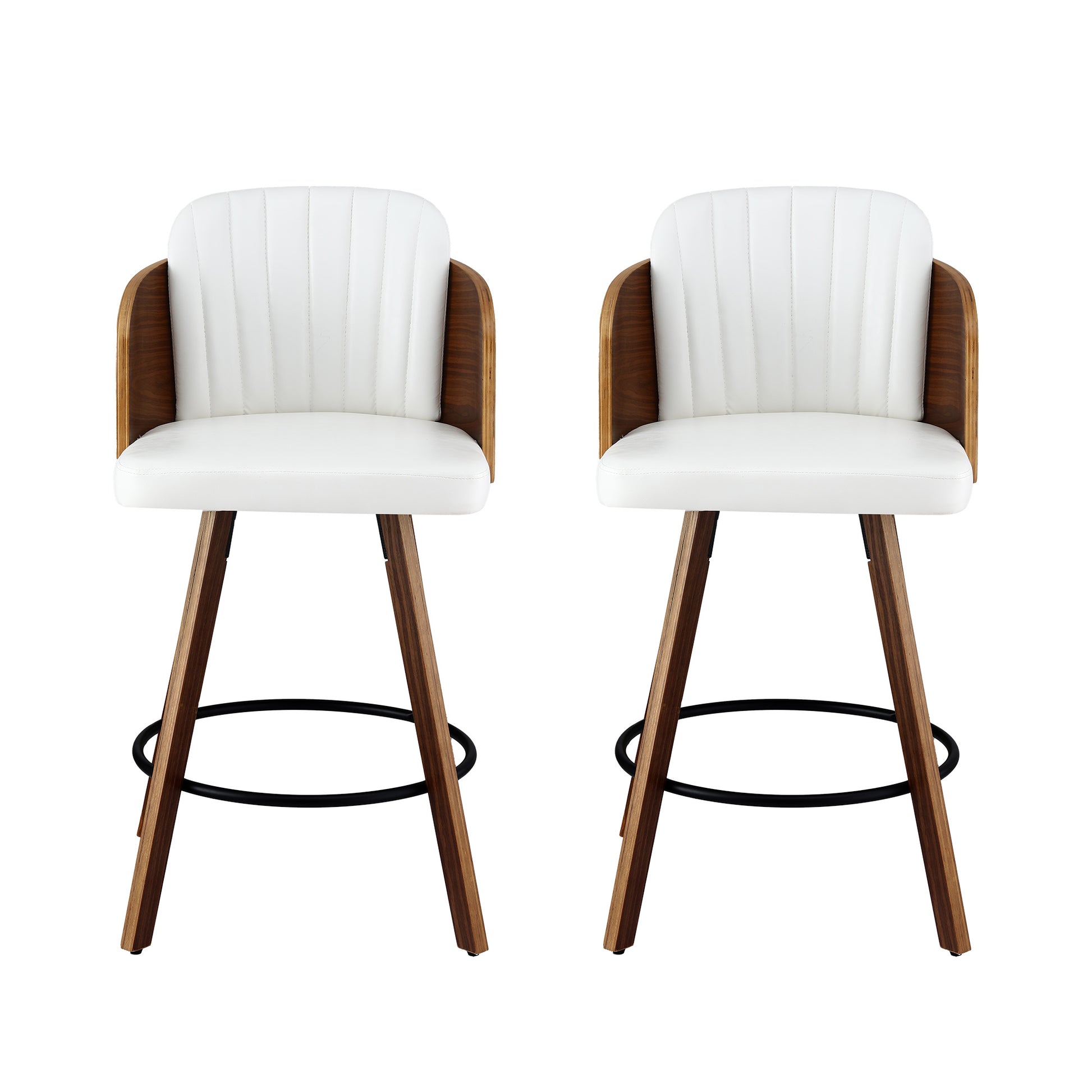 Artiss Wooden Bar Stools Swivel Kitchen Counter Stool Chair 58cm Seat Height - Image 3