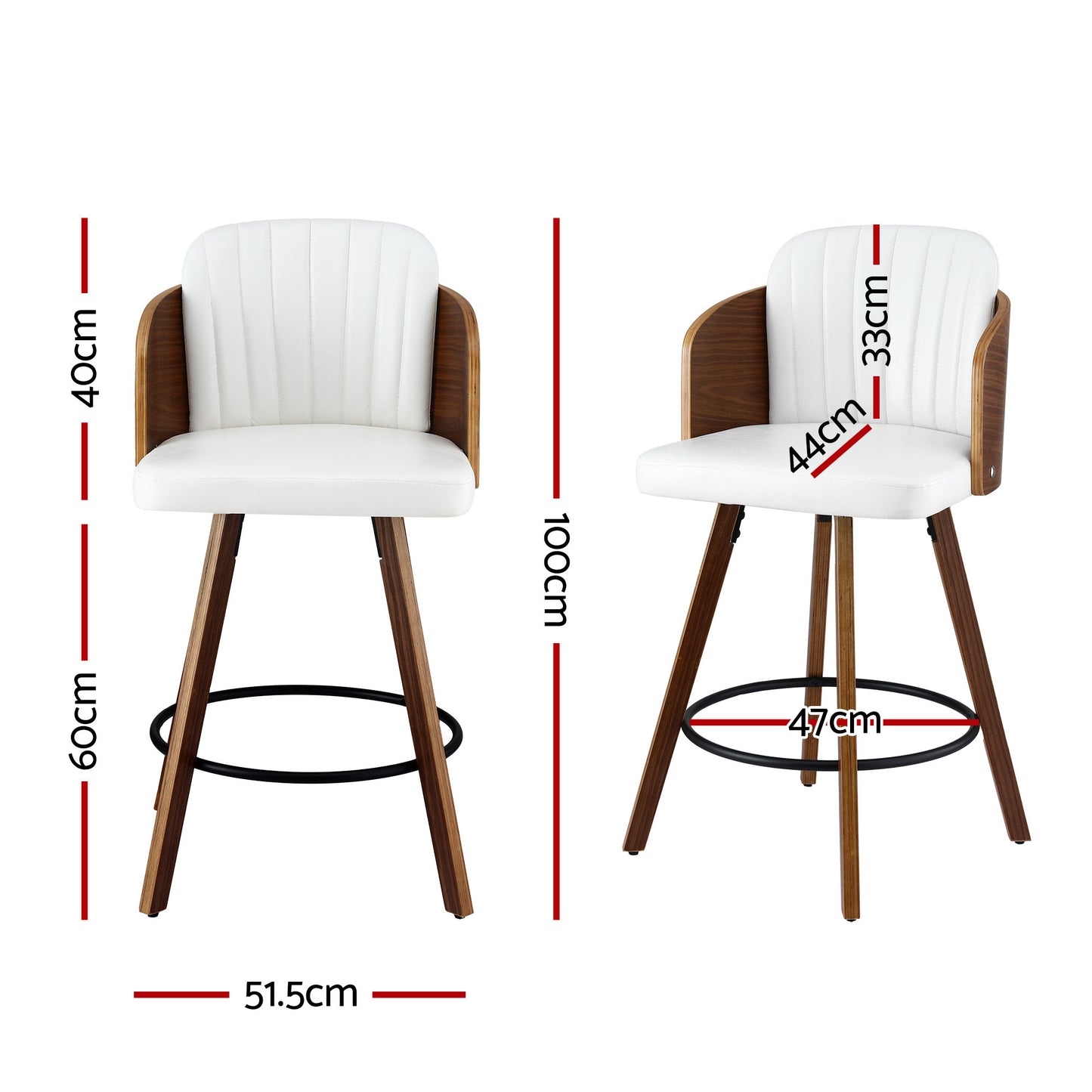 Artiss Wooden Bar Stools Swivel Kitchen Counter Stool Chair 58cm Seat Height - Image 2