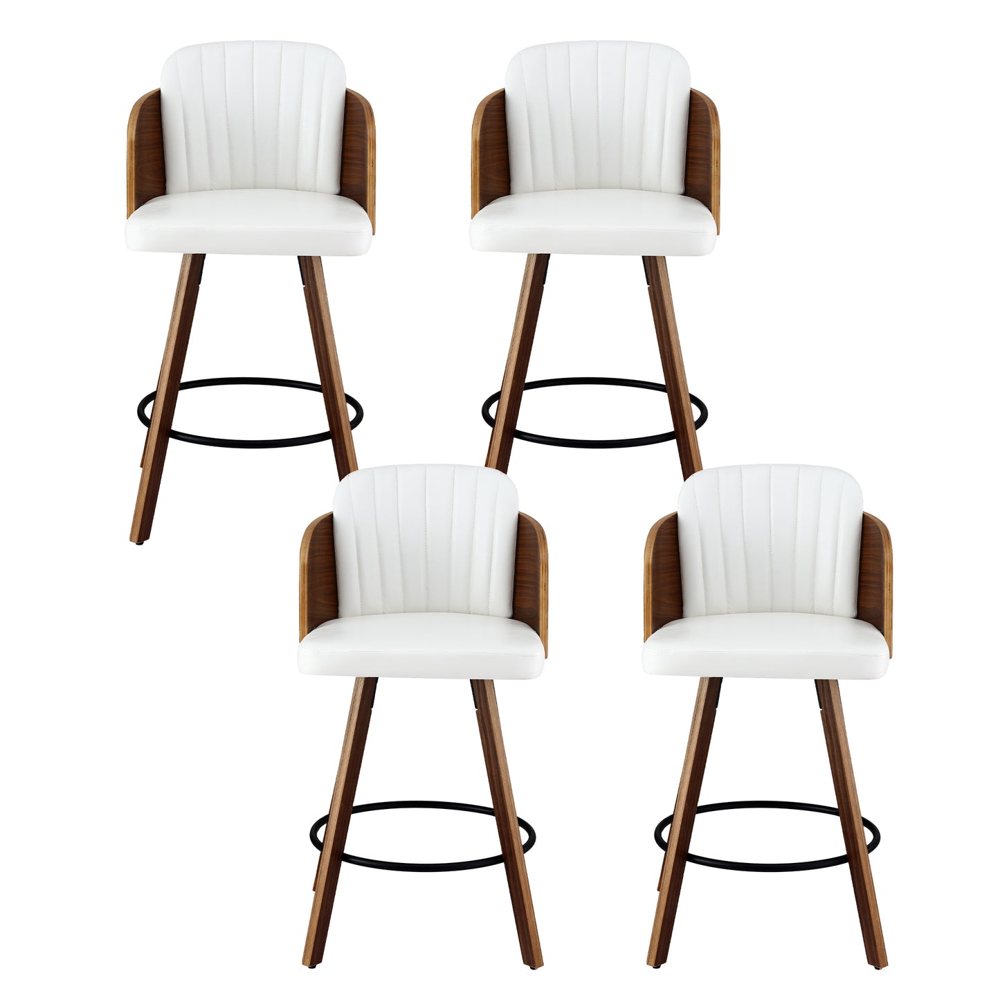 Artiss Wooden Bar Stools Swivel Kitchen Counter Stool Chair 58cm Seat Height - Image 3