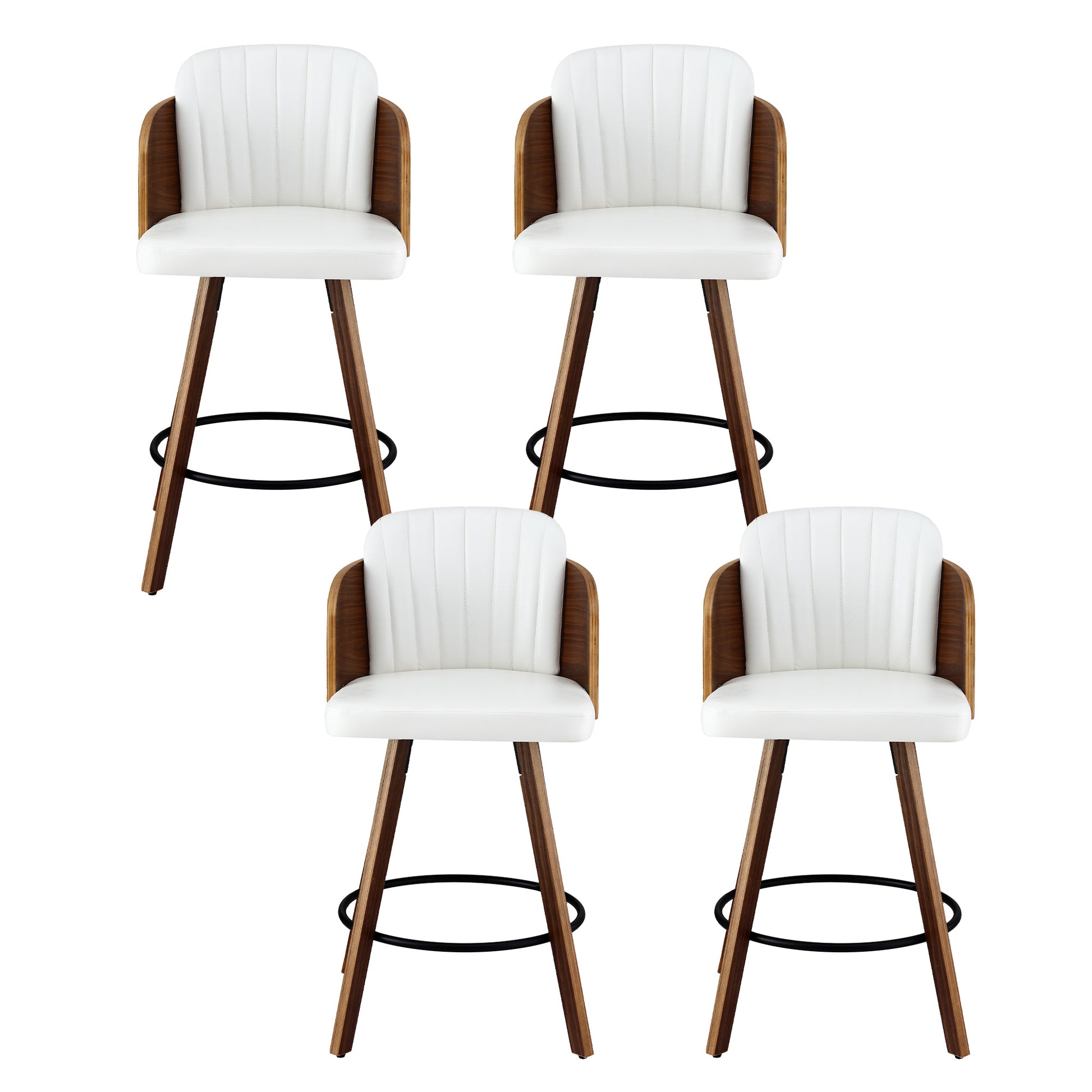 Artiss Wooden Bar Stools Swivel Kitchen Counter Stool Chair 58cm Seat Height - Image 3