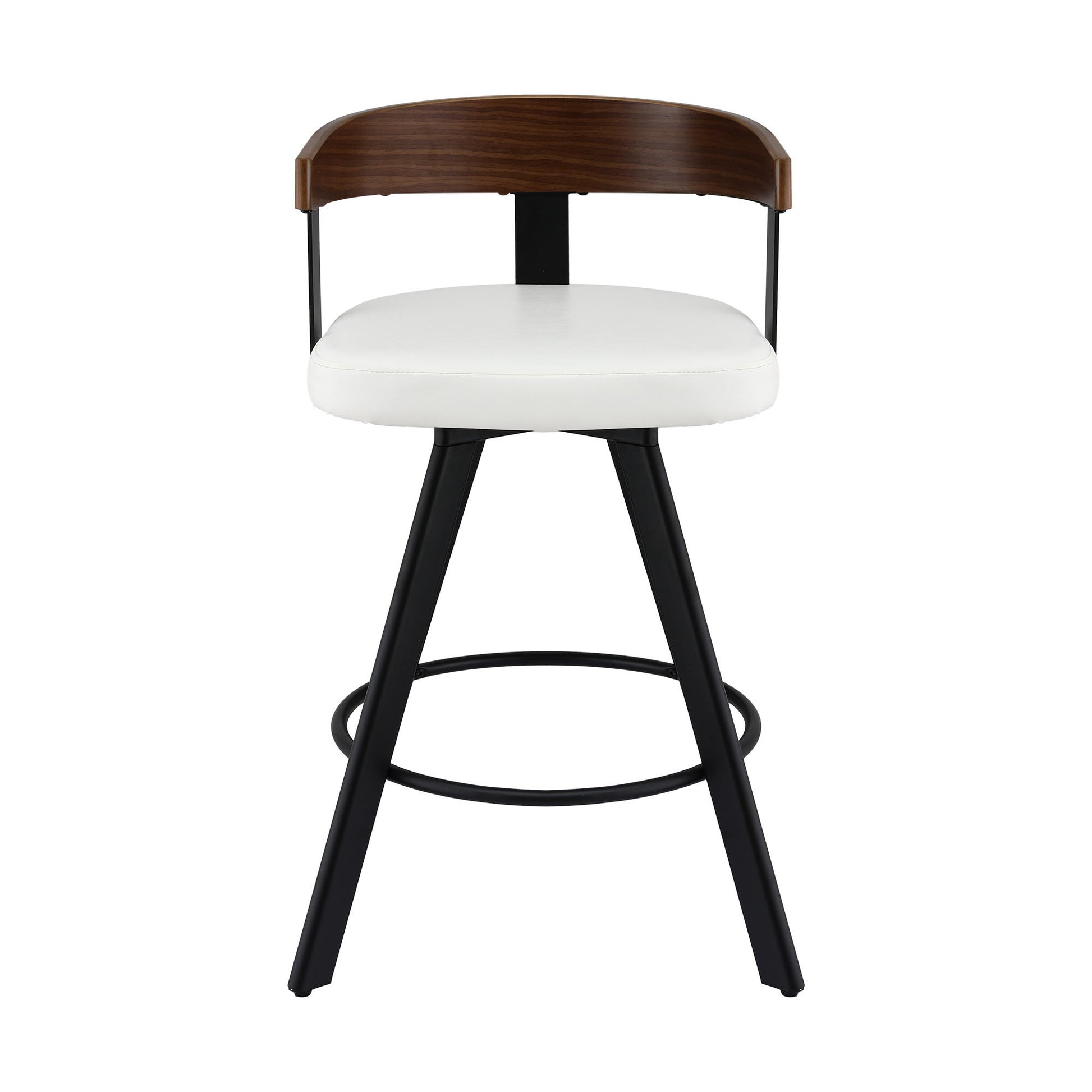 Artiss Bar Stool Swivel Metal Legs Kitchen Chair Bentwood Counter Leather White - Image 3