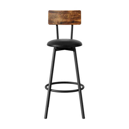 Artiss 2X Industrial Bar Stools Upholstered Counter Chairs Steel Frame Anti-Scratch - Image 3