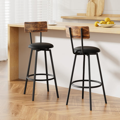 Artiss 2X Industrial Bar Stools Upholstered Counter Chairs Steel Frame Anti-Scratch - Image 7
