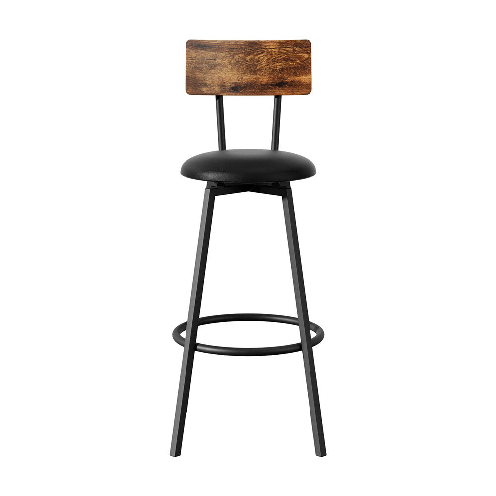 Artiss 4X Industrial Bar Stools Upholstered Counter Chairs Steel Frame Anti-Scratch - Image 3