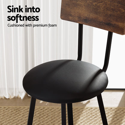 Artiss 4X Industrial Bar Stools Upholstered Counter Chairs Steel Frame Anti-Scratch - Image 5
