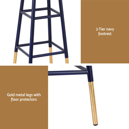 Artiss Bar Stools Metal Gold Navy - Image 6