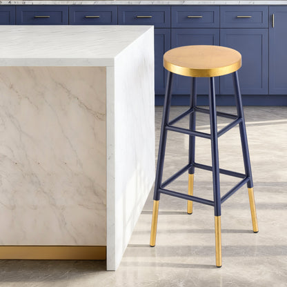 Artiss Bar Stools Metal Gold Navy - Image 7