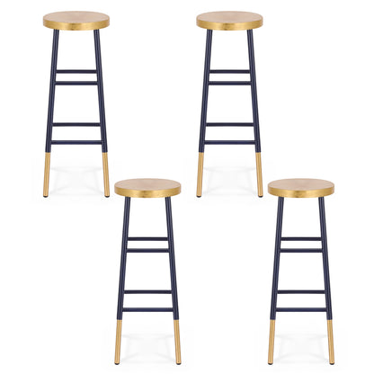 Artiss 4x Bar Stools Metal Gold Navy - Image 3