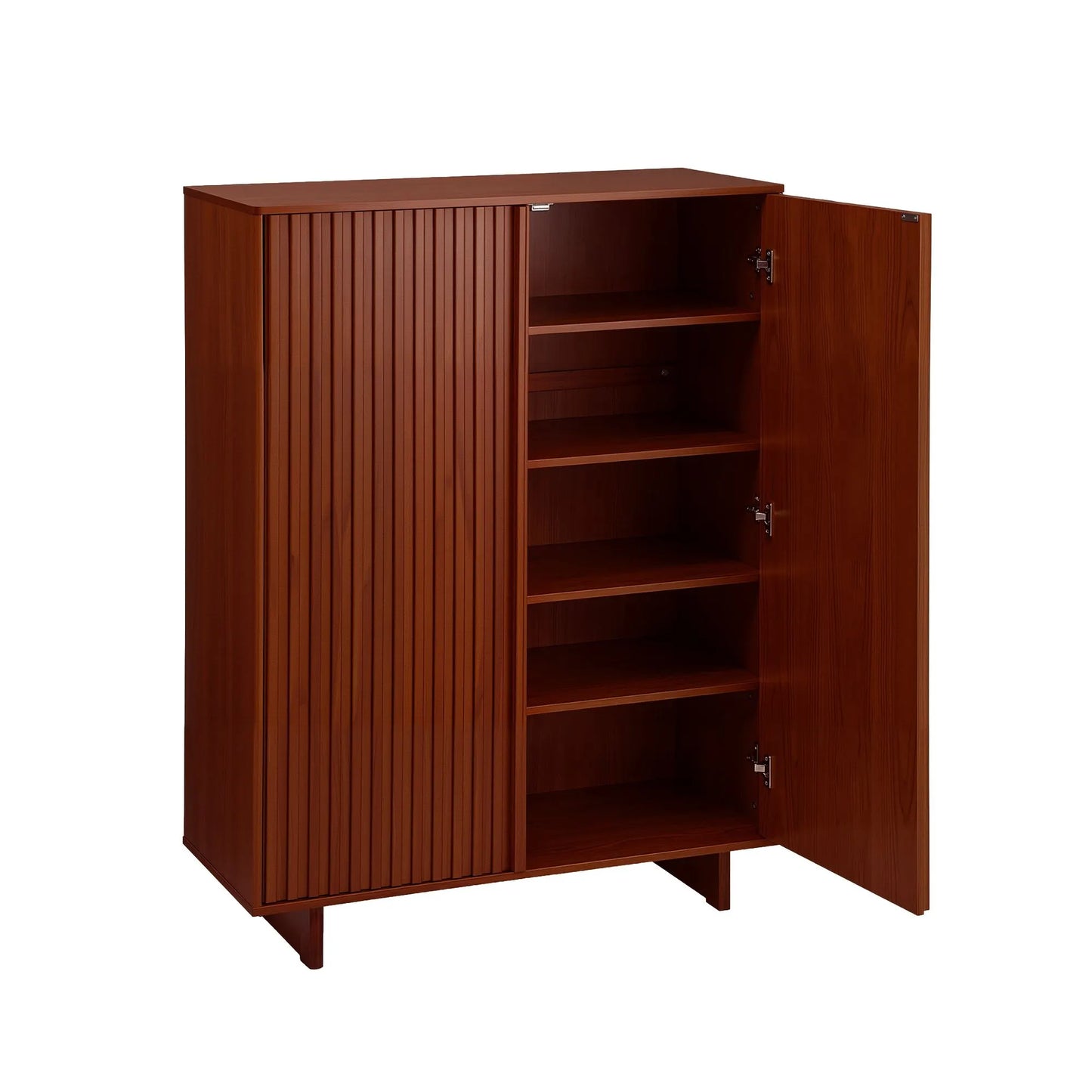Artiss Shoe Cabinet 5 Tier Storage Organiser w/ Adjustable Shelves Bamboo
