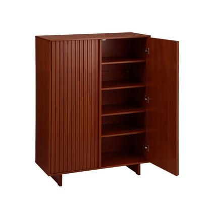 Artiss Shoe Cabinet 5 Tier Storage Organiser w/ Adjustable Shelves Bamboo
