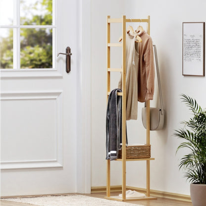 Artiss Clothes Rack Airer Coat Stand Bamboo - Image 8