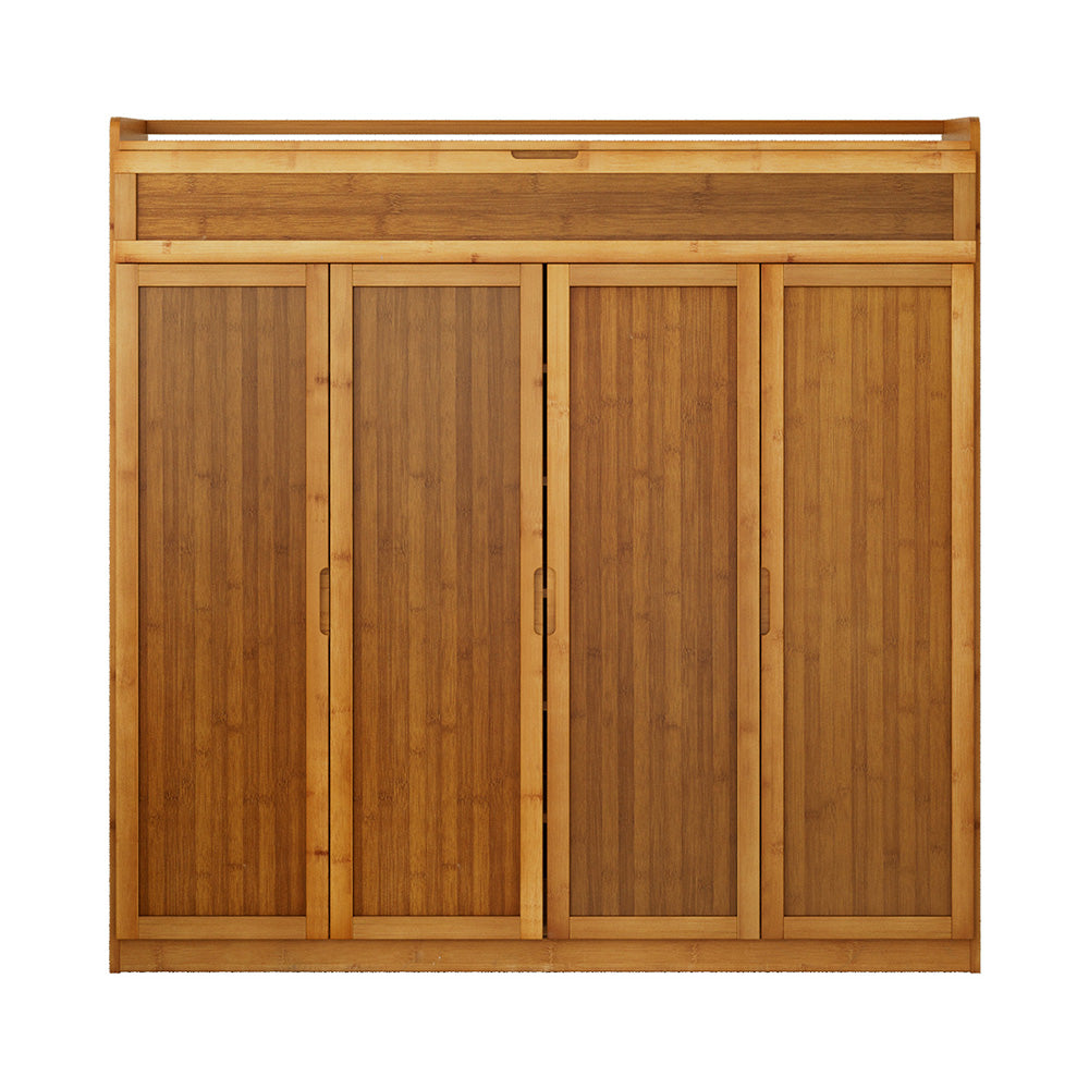 Artiss Shoe Rack Cabinet 30 Pairs Storage Cupboard Bamboo - Image 4