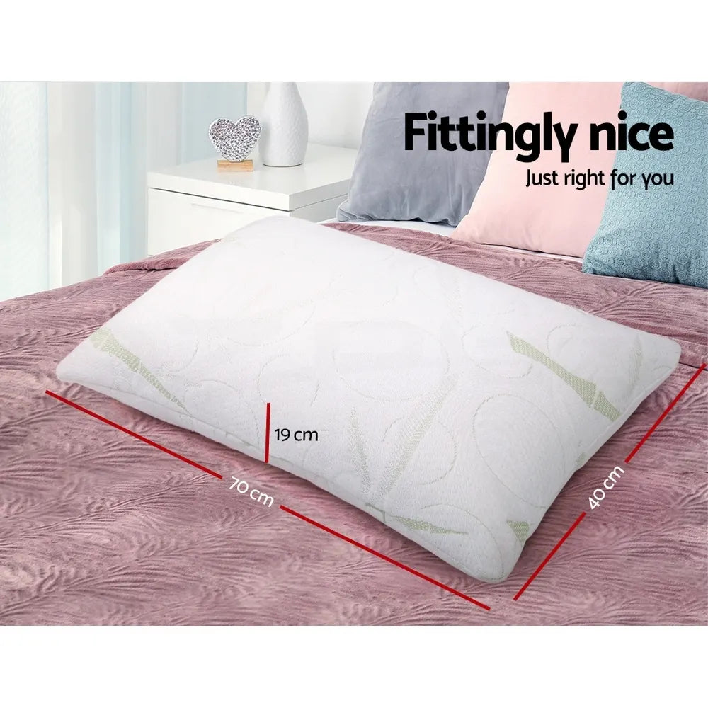 Giselle Bedding Memory Foam Pillow Bamboo Twin Pack - Image 2