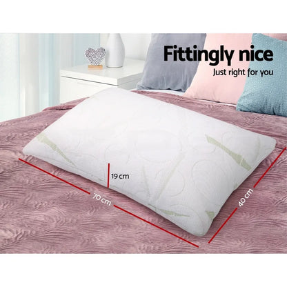 Giselle Bedding Memory Foam Pillow Bamboo Twin Pack - Image 2
